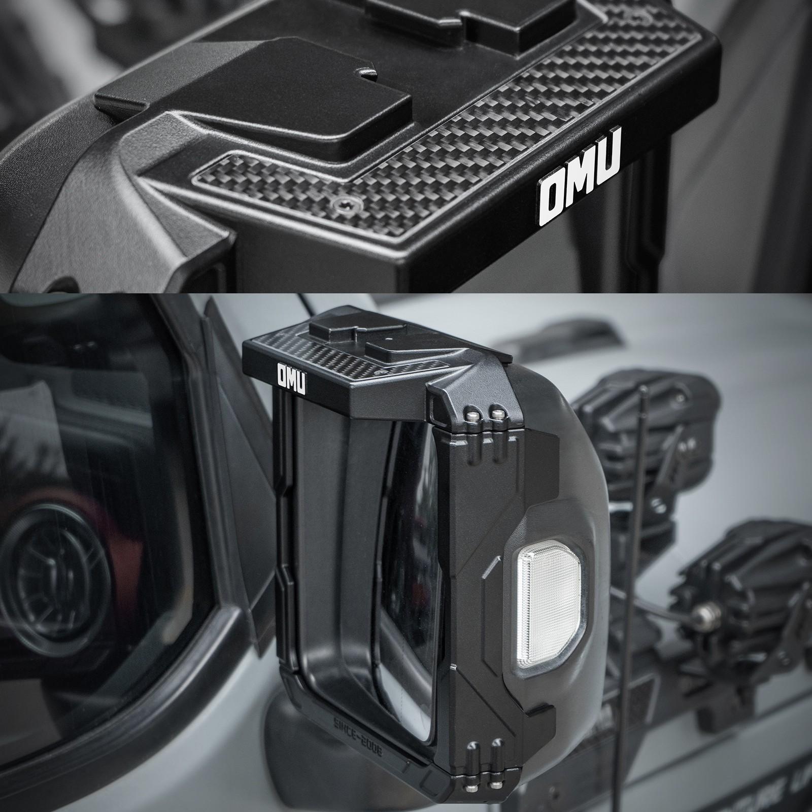 OMU ジープ ラングラー JL グラディエーター JT 用 カーボン & アルミ サイドミラー JEEP WRANGLER Carbon Fiber & Aluminum Side Mirror