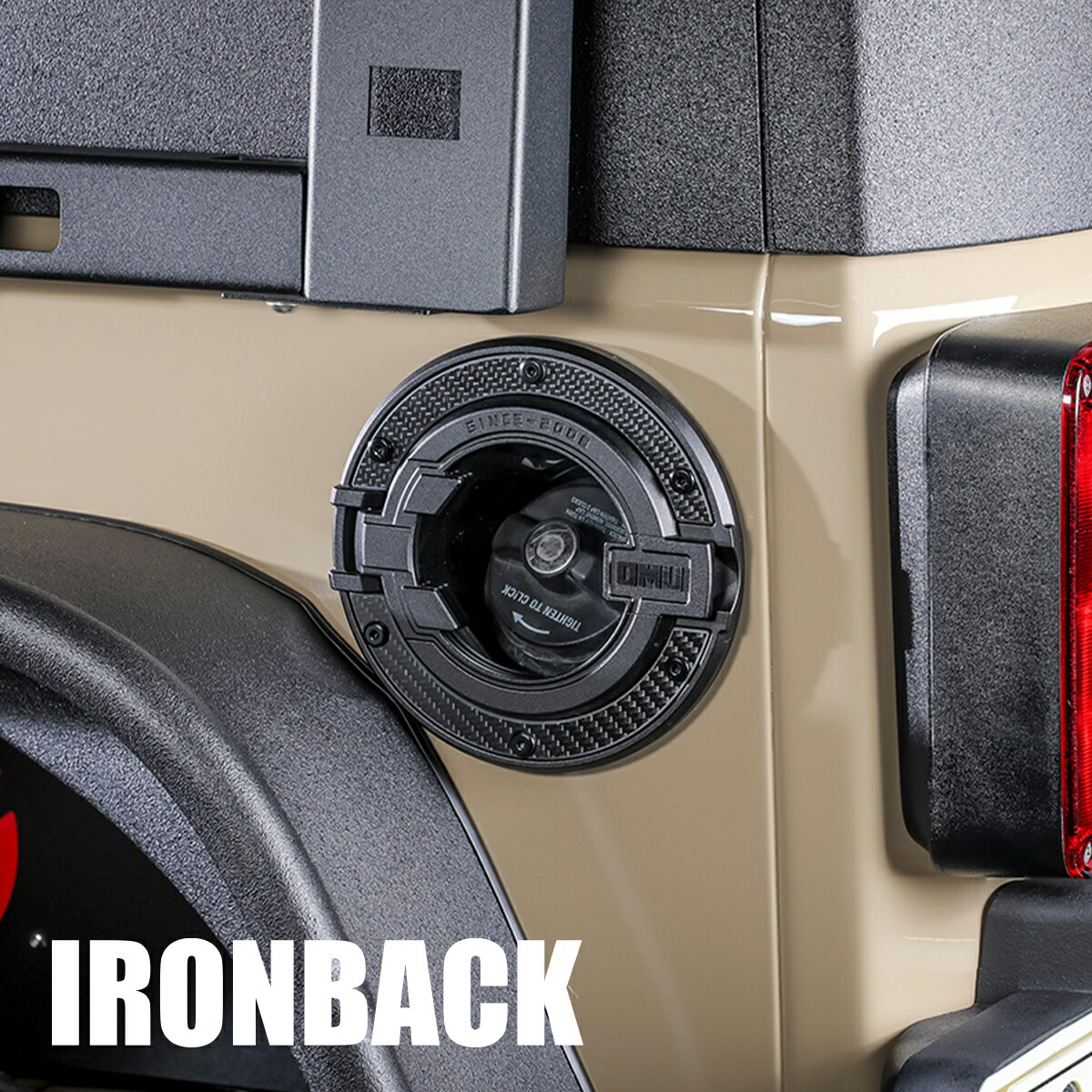 IRONBACK ラングラー JK OMU GENESIS カーボン 給油口カバー 燃料 ガソリンタンク カバー 透明ガラス ジープ JEEP