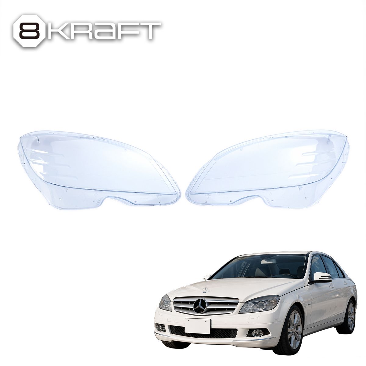 8KRAFT エイトクラフト ヘッドライト リペアレンズ メルセデス ベンツ benz Cクラス W204 S204 2007-2010｜わくわくファイネスト