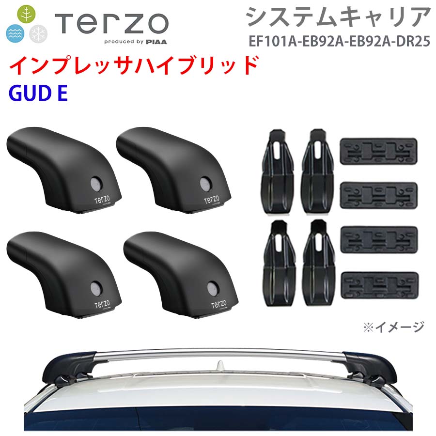 TERZO テルッツォ システムキャリア インプレッサハイブリッド GUD E 一台分 EF101A EB92A EB92A DR25 フット エアロバー シルバー 取付ホルダー E1E1