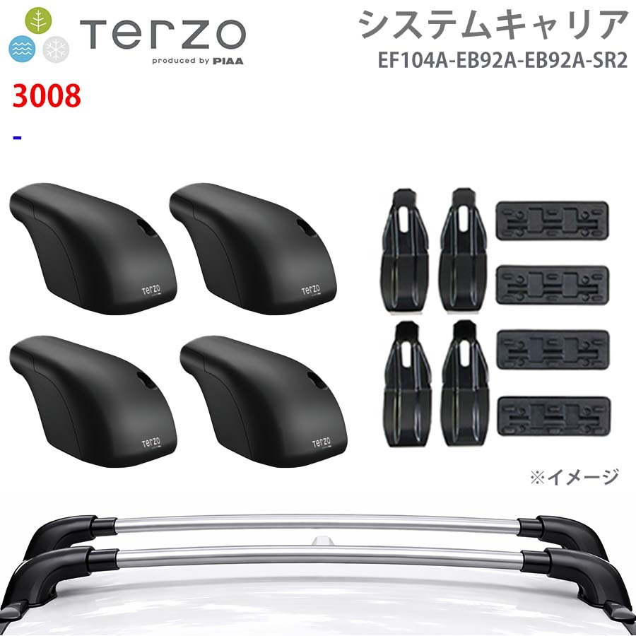 TERZO テルッツォ システムキャリア 3008 一台分 EF104A EB92A EB92A SR2 フット エアロバー シルバー 取付ホルダー E1E1
