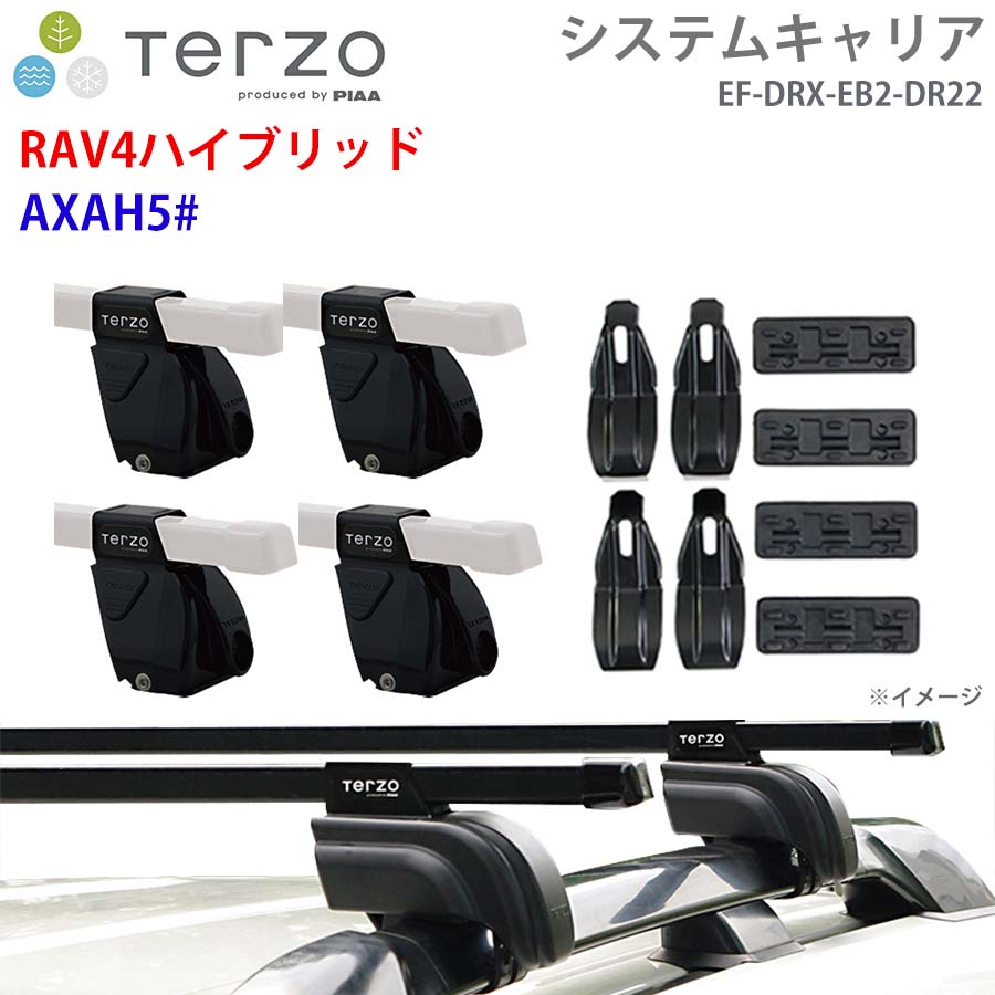 TERZO テルッツォ システムキャリア RAV4ハイブリッド AXAH5# 一台分 EF-DRX EB2 DR22 フット スクエアバー 取付ホルダー E1E1