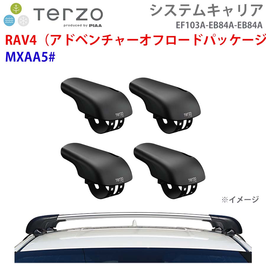 TERZO テルッツォ システムキャリア RAV4（アドベンチャーオフロードパッケージ） MXAA5# 一台分 EF103A EB84A EB84A フット エアロバー シルバー E1E1