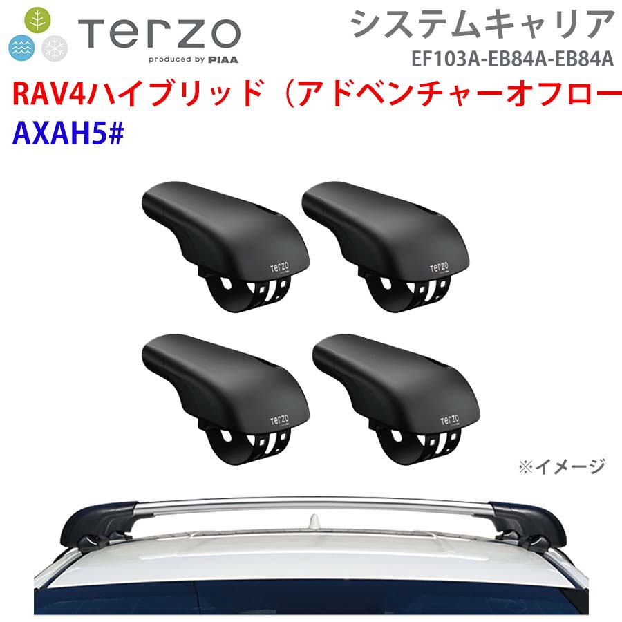 TERZO テルッツォ システムキャリア RAV4ハイブリッド（アドベンチャーオフロードパッケージ） AXAH5# 一台分 EF103A EB84A EB84A フット エアロバー シルバー E1E1