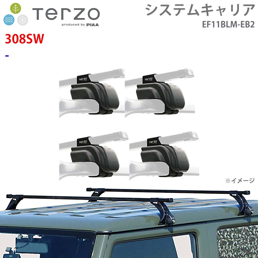 TERZO テルッツォ システムキャリア 308SW 一台分 EF11BLM EB2 ー フット スクエアバー E1E1
