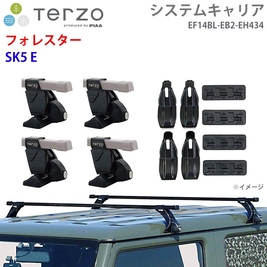 TERZO テルッツォ システムキャリア フォレスター SK5 E 一台分 EF14BL EB2 EH434 フット スクエアバー 取付ホルダー E1E1｜NyaaaLinks 16,394円
