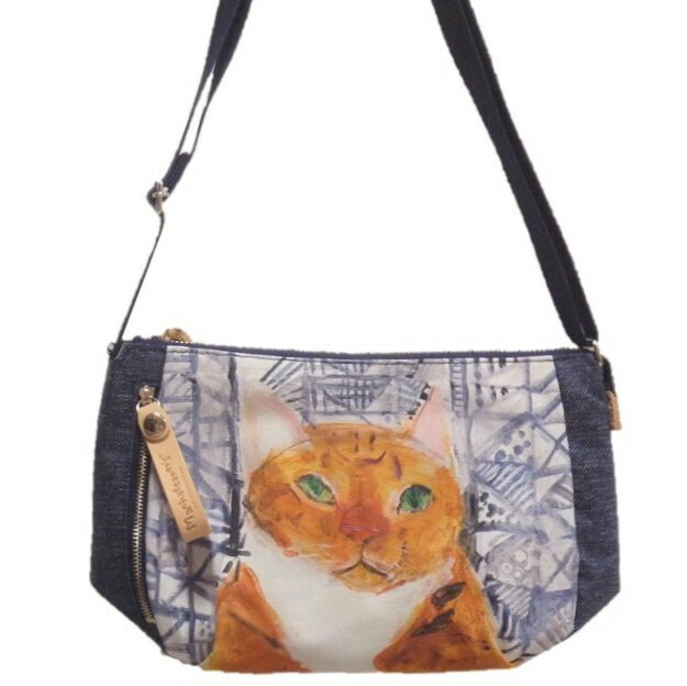 希少✨マンハッタナーズ ショルダーバッグ マルチカラー 猫 キャット Manhattaner's マンハッタナーズ ショルダーバッグ 71-8005 猫