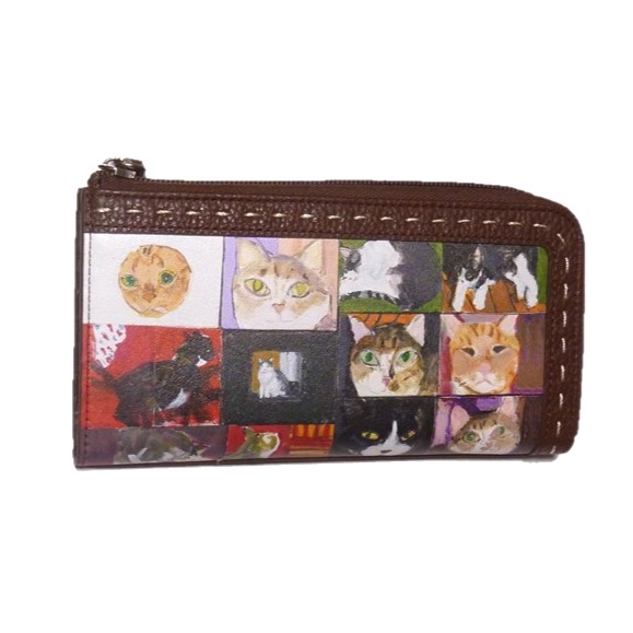 Manhattaner\u0027s マンハッタナーズ   手工芸品金入れ 長金入れ 長金入れ L字ジッパー手合い   「ミニ帆布でニャーな社会システム」 財布・ケース-レディース財布