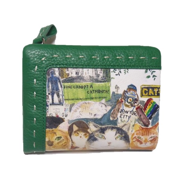 Manhattaner's　マンハッタナーズ 2つ折り財布 「NY猫絵暦・六月」