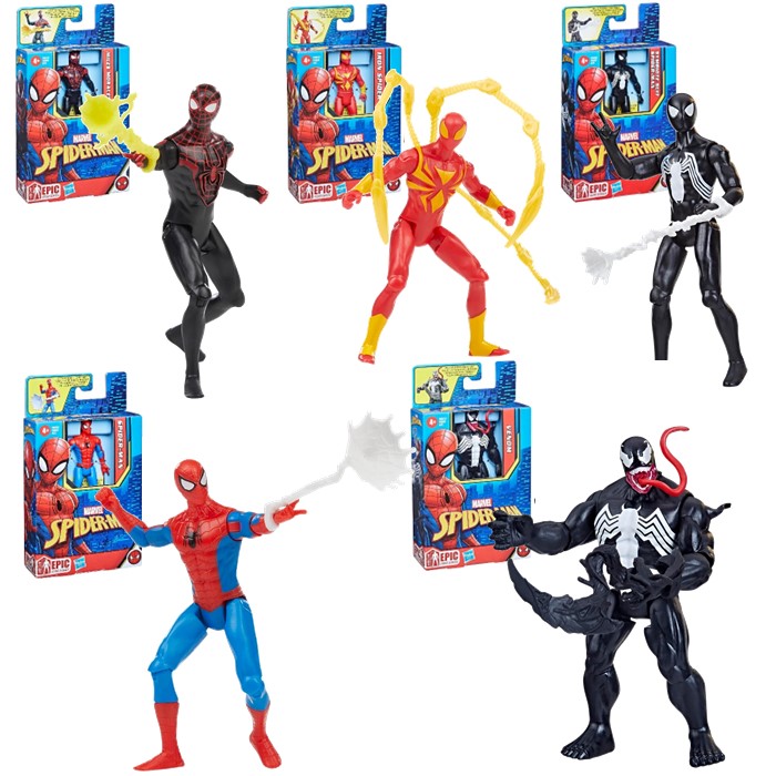 ハズブロ マーベル MARVEL スパイダーマン エピックヒーローシリーズ アクションフィギュア 5体セット 4インチ(10cm) アメコミ ヒーロー ヴィラン おもちゃ 玩具 グッズ 誕生日 クリスマス プレゼント画像