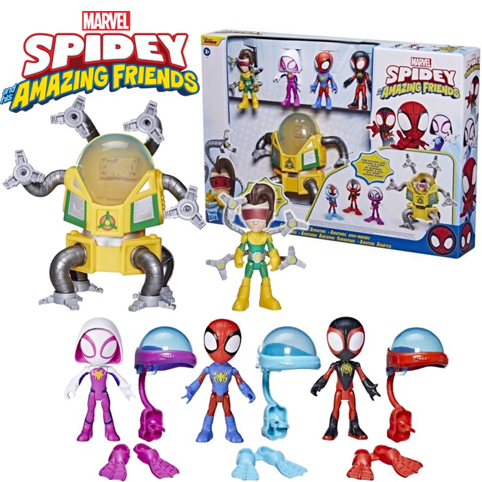 【ハズブロ正規品】 マーベル MARVEL スパイディとすごいなかまたち アンダーウォーター ウェブアドベンチャー 4インチ (約10cm) サイズ アクション フィギュア 人形 玩具 ホビー おもちゃ ホットトイズ グッズ 飾り コレクション 子供 誕生日 クリスマス プレゼント｜にゃんでも屋 店