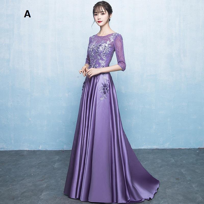 袖あり ロングドレス ナイトドレス パーディードレス ウエディングドレス aラインワンピース ピアノ 成人式 結婚式 二次会 舞台用 披露宴 演奏会 発表会｜ニャンワークショップ