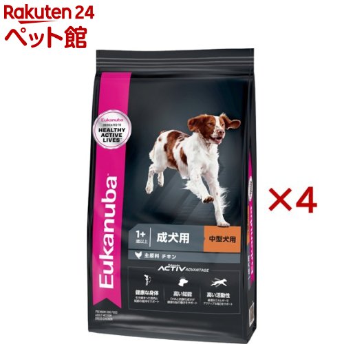 ユーカヌバ 並み並み 成年者 成犬用 中型犬用 1歳以上(2.7kg×4書き割り)【ユーカヌバ(Eukanuba)】