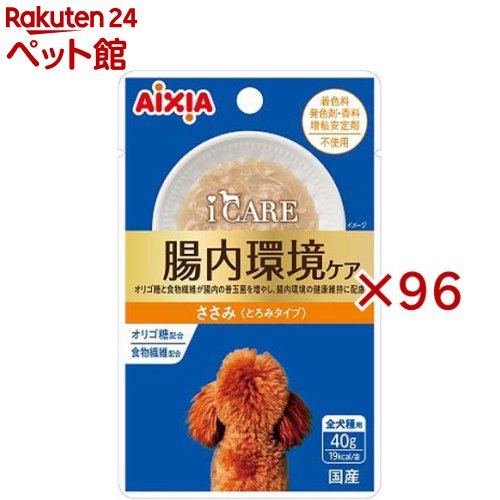 i CARE 飼い犬腸内周囲の状況世話をする ささみ とろみ手合い(12袋入×8仕掛ける(1袋40g))【i CARE(アイケア)】