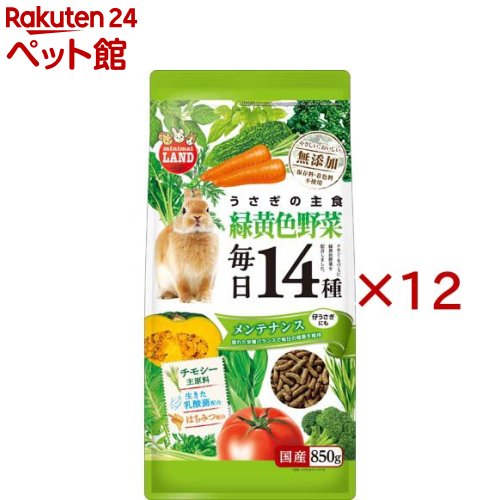うさぎの毎日14種 緑黄色野菜 メンテナンス(850g×12セット)【ミニマルランド】