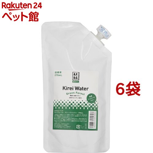A.P.D.C. クリア キレイウォーター グリーンフォレスト詰替え(270ml*6袋セット)【A.P.D.C.】｜24 ペット館