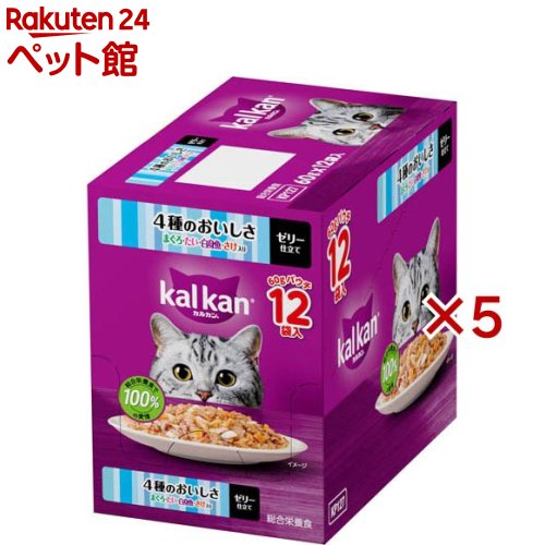 カルカン パウチ ４種おいしさ まぐろたい白身魚さけ入り キャット ウェットフード(12袋入×5セット(1袋60g))【カルカン パウチ】[キャットフード ウェットフード]