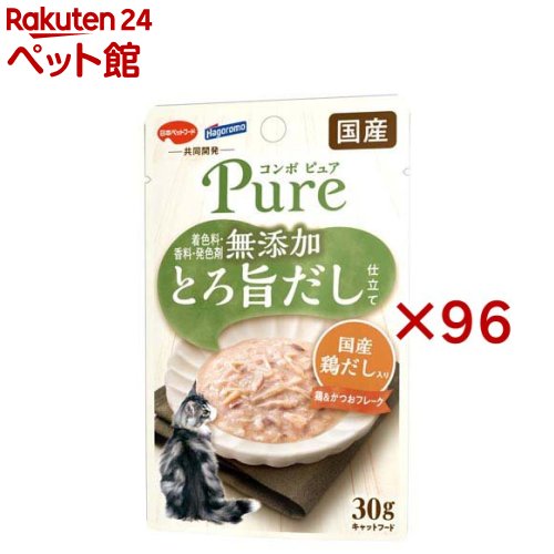 ジャズバンド 純然たる 猫 合切袋 鶏＆かつお 国産鶏だし入り口・入口(30g×96仕掛ける)【コンボピュアP】