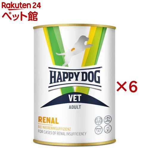 ハッピードッグ VET リーナル(腎の臓世話をする) 情の籠もった缶 治療薬食(400g×6仕掛ける)