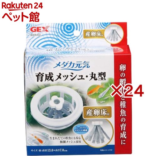 メダカ元気 育成メッシュ・丸型 産卵床付(24セット)【メダカ元気】｜24 ペット館