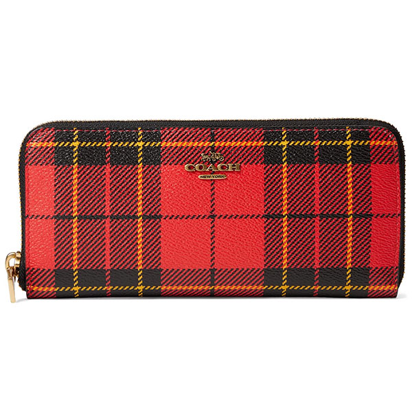 コーチ COACH 財布 レディース 長財布 チェック柄 格子柄 ラウンドファスナー 【送料無料】 ブランド コーチ正規品販売店 直営アウトレット店より直輸入｜ニューヨークコレクション