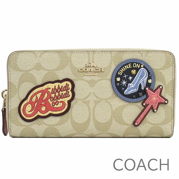 楽天市場 コーチ Coach 長財布 C1946 Imot4 ディズニー Disneyコラボ シンデレラ パッチ Pvc シグネチャー アコーディオン ジップアラウンド ライトカーキマルチ Uruzz