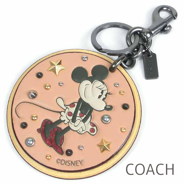 楽天市場 コーチ Coach キーホルダー ディズニー コーチ ミニーマウス Disney Coach コラボレーション 限定商品 レディース バッグチャーム キーリング レザー スタッズ 送料無料 ネコポス メール便 ブランド コーチ正規品販売店 直営アウトレット店より直輸入