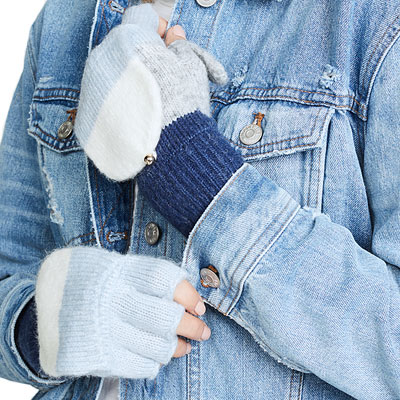 ケイトスペード Kate Spade 手袋 レディース ｃｏａｃｈ ミトン グローブ 手ぶくろ ミトン フィンガーレスグローブ レディース フィンガーレス手袋 2way ニット ボーダー柄 ストライプ柄 送料無料 ネコポス メール便 ブランド ケイトスペード正規品販売店 直営