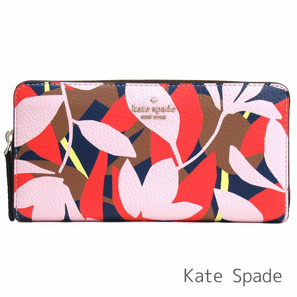 全日本送料無料 楽天市場 無料母の日ラッピング ケイトスペード Kate Spade 財布 レディース 長財布 レザー ボタニカル柄 ラウンドファスナー 送料無料 ブランド ケイトスペード正規品販売店 直営アウトレット店より直輸入 あす楽 ニューヨークコレクション