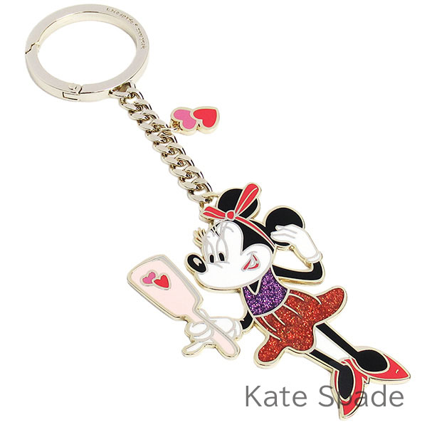 最終値下げ ケイトスペード Kate Spade キーホルダー レディース キーリング バッグチャーム ディズニー ミニーマウス Disney コラボ商品 ネコポス メール便 ブランド ケイトスペード正規品販売店 直営アウトレット店より直輸入 あす楽 驚きの値段