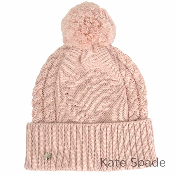 無料母の日ラッピング！ ケイトスペード kate spade ニット帽 レディース 帽子 ニットキャップ ハート ポンポン 【送料無料】 ブランド ケイトスペード正規品販売店 直営アウトレット店より直輸入