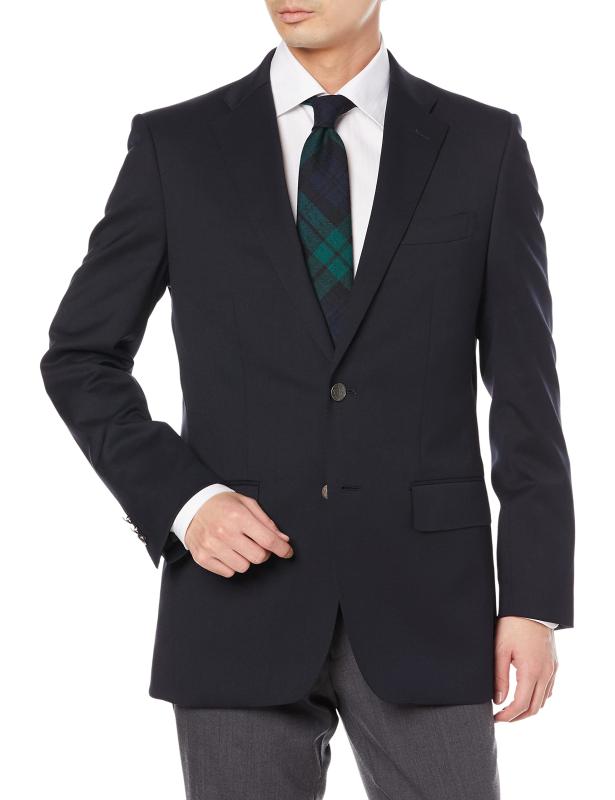 【JOHN PEARSE White】ウールブレンド/2釦シングル/ネイビー×ソリッド/メタルボタン/ネイビージャケット 27,897円