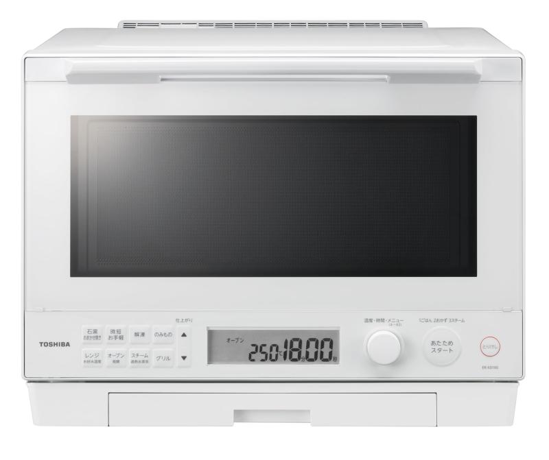 TOSHIBA(東芝) スチームオーブンレンジ 石窯ドーム 30L ER-XD100(W) グランホワイト 1段調理 手間なしお手入れ 簡単操作 フラットテーブル オーブンレンジ 電子レンジ|ホワイトサンタ