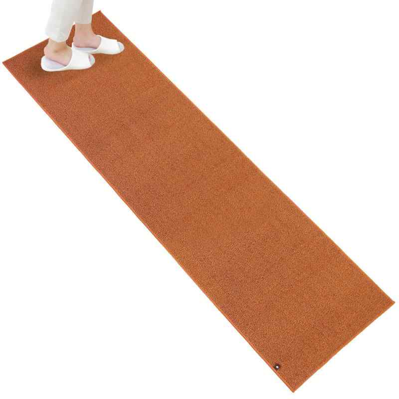 オカ(OKA) PLYS base (プリスベイス) キッチンマット 約 60 cm × 240 cm オレンジ (日本製 洗える モダン シンプル 滑り止め)
