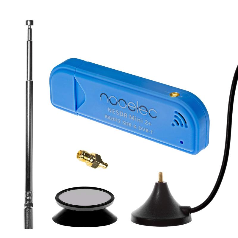 NESDR Mini 2+ 0.5PPM TCXO RTL-SDRおよびADS-B USBレシーバーセット（アンテナ、吸引マウント、メスSMAアダプター付き）。 RTL2832UおよびR820T2チューナー。 低コストのソフトウェア無線 7,256円