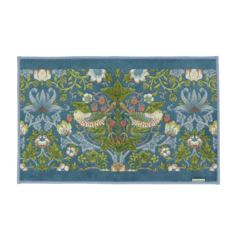 川島織物セルコン Morris Design studio モリスデザインスタジオ インテリアマット いちご泥棒 ブルーグリーン 50×80cm FT1702A 日本製|ホワイトサンタ