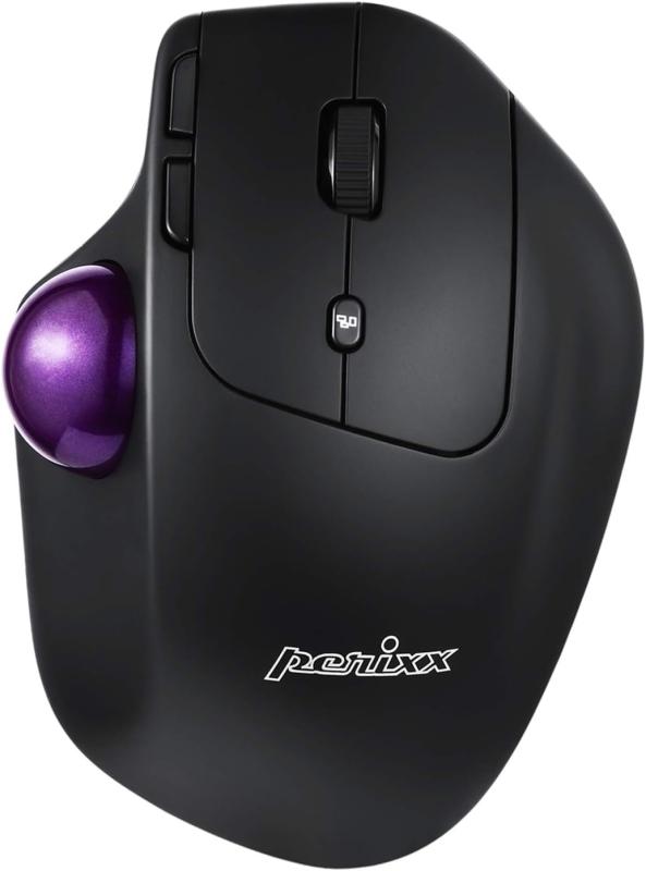 ぺリックス PERIMICE-720 ワイヤレス トラックボール マウス - 8ボタン - デュアル接続 2.4G / Bluetooth モード - 3 角度調節可能 - チルトホイール【正規品】｜ホワイトサンタ