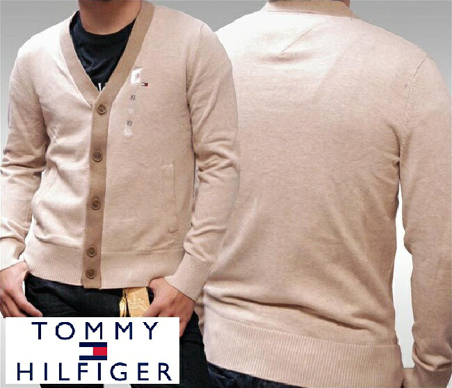 トミーフィルフィガー TOMMY HILFIGER メンズ 長袖 カーディガン 1ポイント カーキ セーター トミー フィルフィガー インポート ブランド カジュアル Safari オーシャンズ アメカジ セレカジ ヴィンテージ 正規 商品