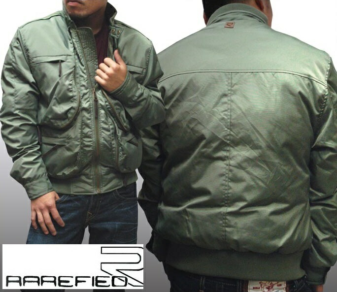 国内在庫 レアファイド Rarefied セール メンズ ファッション ヒップホップ アメカジ ウェア ダンス 服 B Boy B系 ウェアー Hiphop スタイル ストリート ブランド カジュアル インポート アウター グリーン アーミー 中綿 Ma 1 ジャケット ミリタリー コート