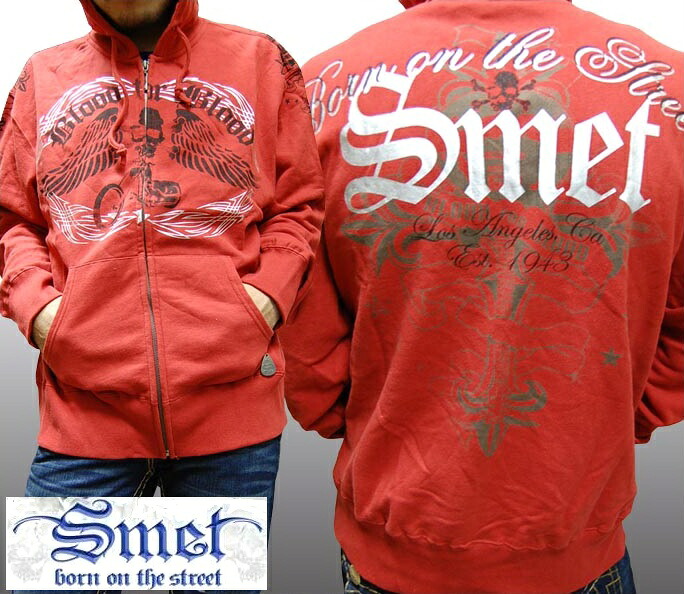 ＼店内全品ポイント11倍／ セール 送料無料 スメット メンズ パーカー スカル Smet SRED フーディー トップス インポート ハリウッド セレブ カジュアル ストリート セレカジ エドハーディー Ed Hardy エドハーディ 姉妹 ブランド 海外 セレブ 多数着用 ロック
