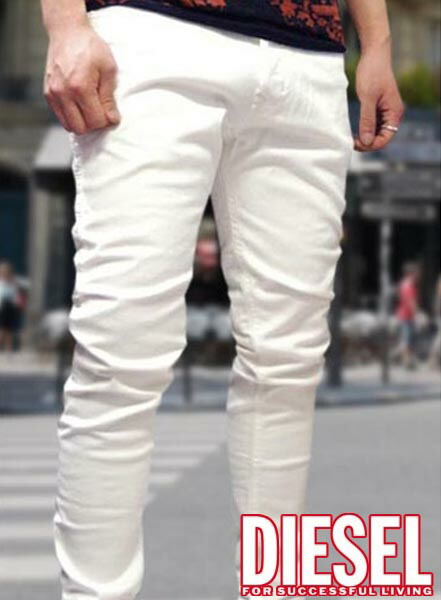 ホットセール 送料無料 ディーゼル Diesel メンズ テーパード スリム カラー デニム Tepphar 0813h Stretch ホワイト プレミアム ジーンズ インポート ハイブランド ファッション Safari サファリ Leon レオン オーシャンズ 雑誌 掲載 ブランド セレブ カジュアル