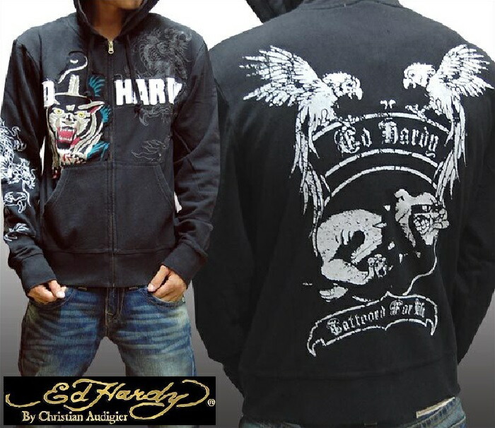 貨物輸送無料  大売り出し  エドハーディー  200類概念の品揃え  Ed Hardy メンズ ジップアップ パーカー  FIERCE PANTHER 黒いこと エド・ハーディー 置き目品 はたご屋界面 セレブ ブランド名 アメカジ 表どおり 鍵を掛ける クリスチャン オードジェー