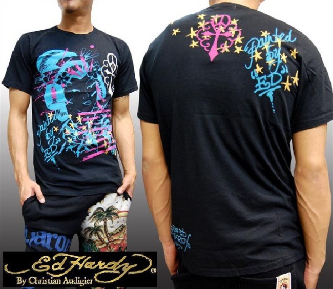 送料無料 エドハーディー メンズ Tシャツ 200種類の品揃え Ed Hardy GEISHA ブラック エド・ハーディー 正規品 インポート セレブ ブランド セレカジ アメカジ ストリート ロック サーフ クリスチャン オードジェー
