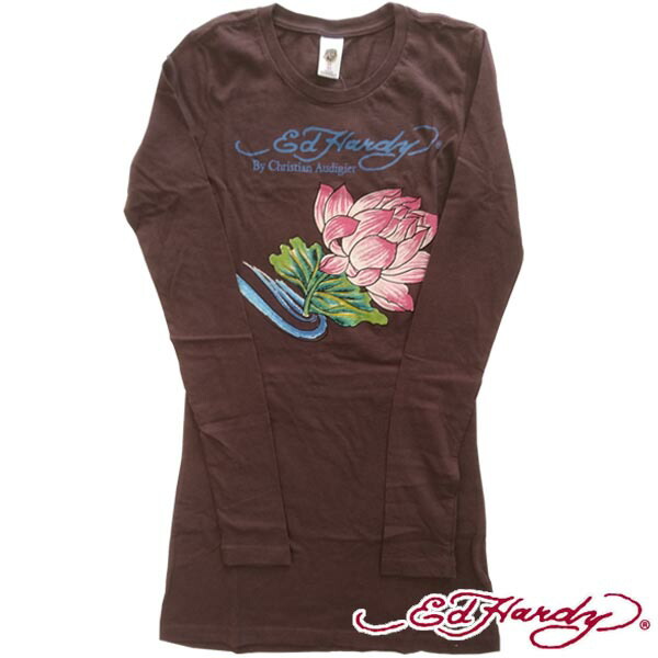 10 Off Lotus Hardy Ed Tシャツ 長袖 ロンt チュニック レディース エドハーディー セール 送料無料 0種類の品揃え 蓮 ロック ストリート セレカジ ブランド 掲載 多数 雑誌 ファッション 着用 Laセレブ 正規品 エド ハーディー ワンピース ブラウン
