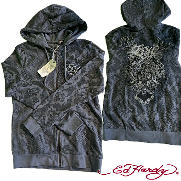 大売り出し  貨物輸送無料  エドハーディー レディース パーカー 200類概念の品揃え Ed Hardy EH PANTHER SHADOW 薄墨色 エド・ハーディー 置き目品 はたご屋界面 セレブ ブランド名 クリスチャン オードジェー セレカジ 鍵を掛ける サーフ