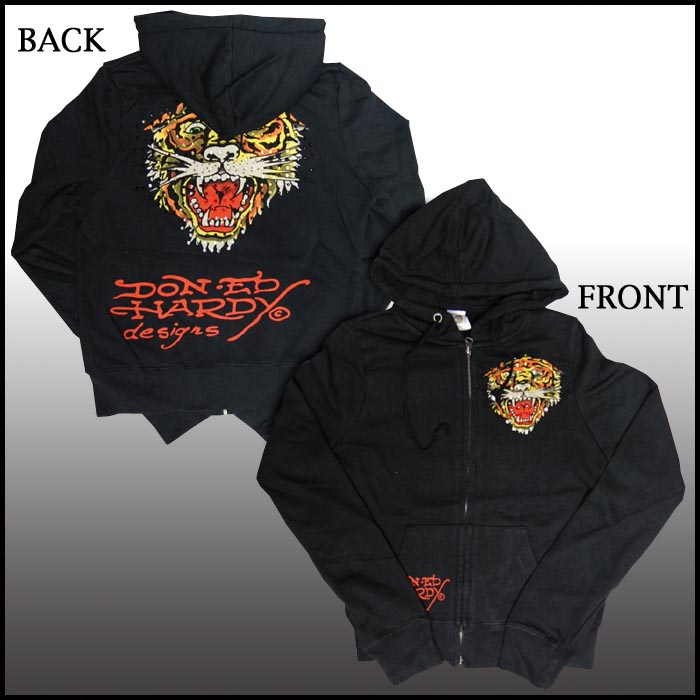 エドハーディー レディース パーカー プラチナム Ed Hardy Tiger