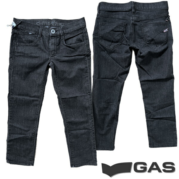 ＼店内全品ポイント11倍／ 30%OFF セール 送料無料 GAS JEANS レディース ブラック デニム ストレッチ カプリ パンツ ガス ジーンズ SOPHIE CAPRI BICOL STRAIGHT DENIM LIGHT CORAL ROSE BLACK ジーンズ ブランド カジュアル ボトムス イタリア ガスジーンズ