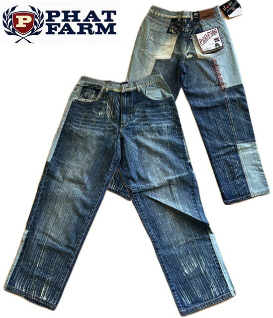 PHAT FARM 極太　ヒップホップ　ペインターデニムパンツ PHAT FARM 極太 ヒップホップ ペインターデニムパンツ PHAT FARM