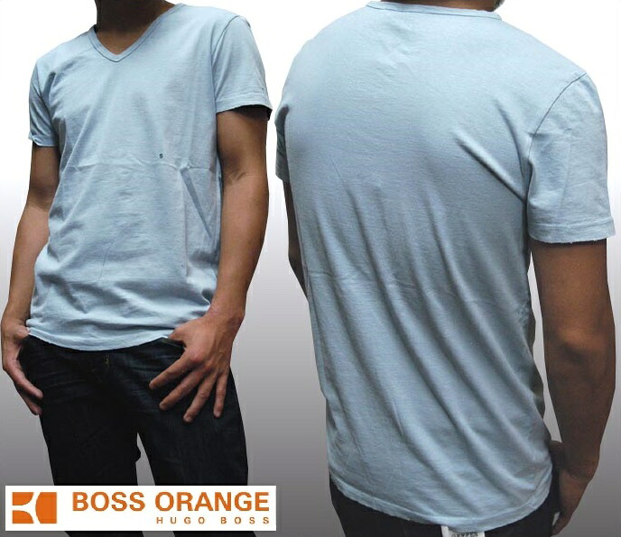 ヒューゴボス オレンジ メンズ Tシャツ Vネック ライトブルー HUGO BOSS ヒューゴ ボス トップス 半袖 シャツ safari SENSE センス 海外セレブ 多数着用 インポート ブランド ストリート サーフ カジュアル アメカジ 9,075円