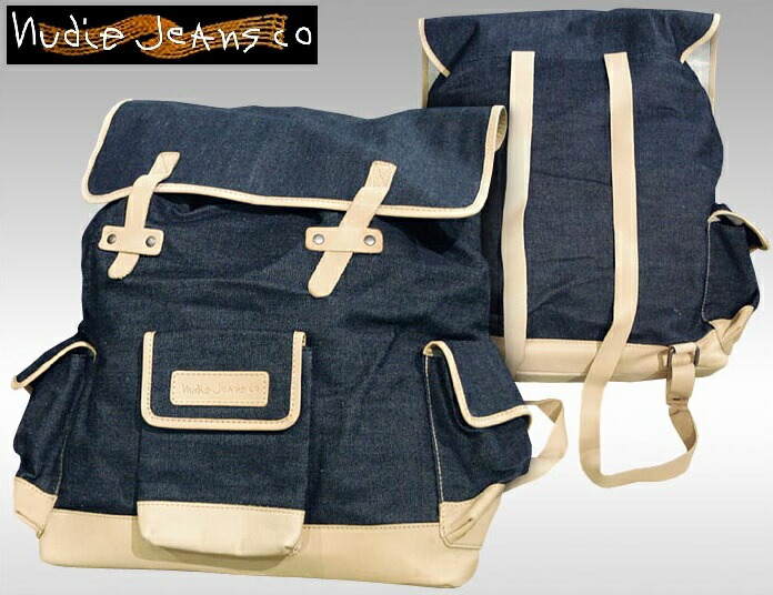 ヌーディージーンズ NUDIE JEANS メンズ FOLKESSON デニム バックパック インディゴ×レザー リュック リュックサック ジーンズ ブランド セレブ サファリNUDIEJEANS ヌーディー インポート イタカジ カジュアル ウェア 正規 商品